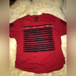 Switch red distressed shirt